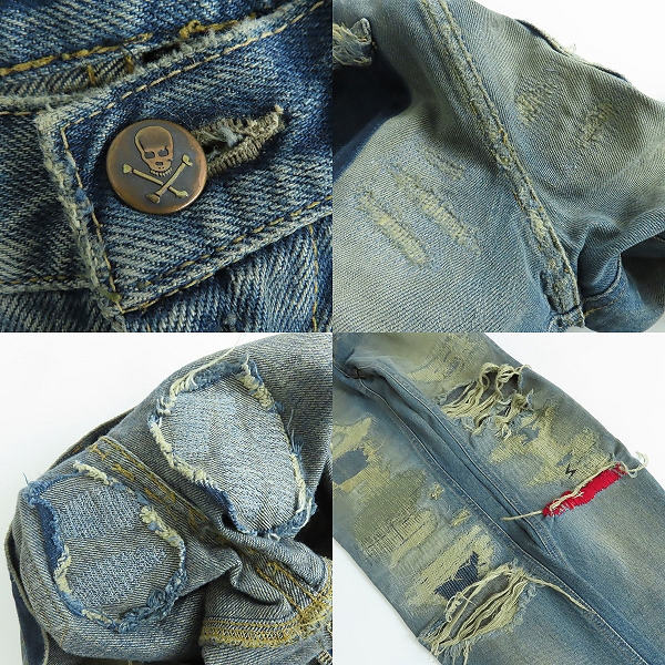 実際に弊社で買取させて頂いたUNDERCOVER/アンダーカバー but beautiful期 64デニム ダメージ加工/クラッシュ デニムパンツ B89-P21/Mの画像 7枚目