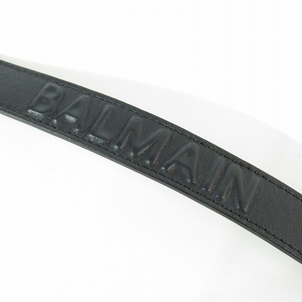 実際に弊社で買取させて頂いたBALMAIN/バルマン エンボス加工ロゴ レザーベルト/16の画像 4枚目