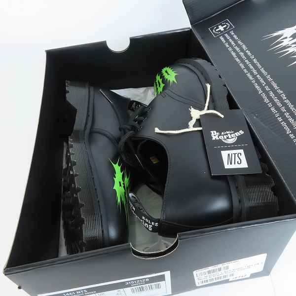 実際に弊社で買取させて頂いたDr.Martens×NTS/ドクターマーチン×NTS BLACK+BRIGHT GREEN 1461 NTS/31512128/UK8の画像 6枚目