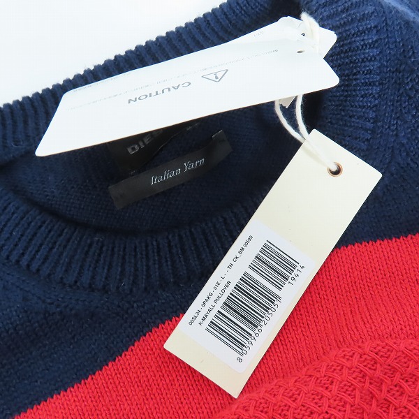 実際に弊社で買取させて頂いた【未使用】DIESEL/ディーゼル ボーダーニット/セーター/Lの画像 6枚目