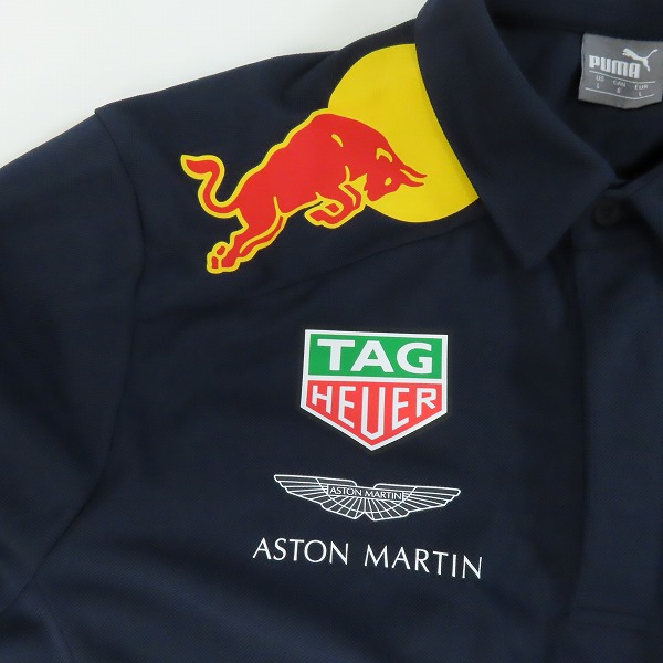 実際に弊社で買取させて頂いたPUMA/プーマ ASTON MARTIN RED BULL RACING レッドブル  レーシング チーム ポロシャツ 半袖 762516-01/Lの画像 8枚目