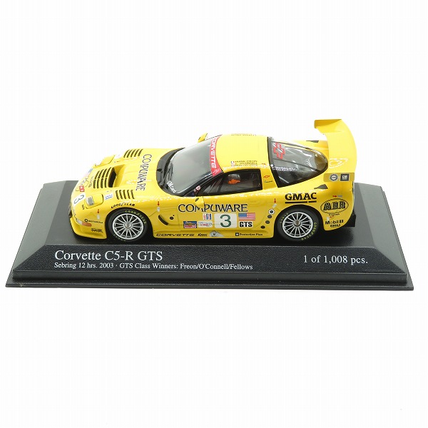 実際に弊社で買取させて頂いたMINICHAMPS/ミニチャンプス 1/43 シボレー コルベット C5-R 2003年 セブリング12時間 GTSクラス 優勝車仕様 ミニカーの画像 2枚目