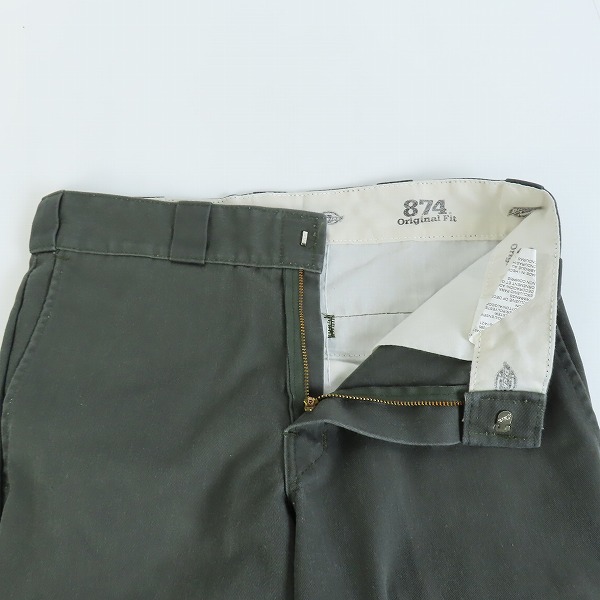 実際に弊社で買取させて頂いたDickies/ディッキーズ 874 Original Fit ワークパンツ オリーブ 30×30の画像 2枚目