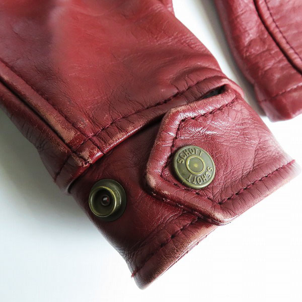 実際に弊社で買取させて頂いたSchott/ショット Long Island ライダースジャケット 牛革 3141022/Sの画像 8枚目