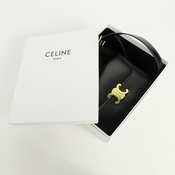 実際に弊社で買取させて頂いたCELINE/セリーヌ TRIOMPHE トリオンフ ミディアム ショルダー バッグ ブラックの画像 9枚目