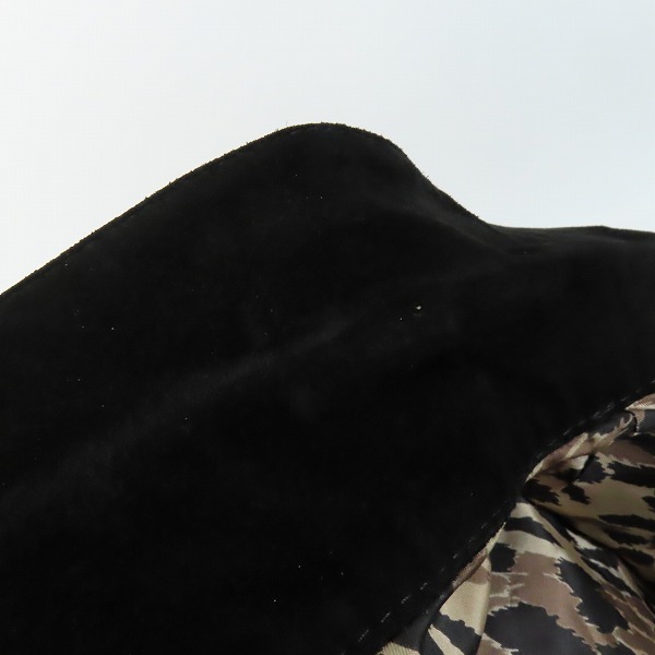 実際に弊社で買取させて頂いた【JPタグ】WACKO MARIA/ワコマリア GUILTY PARTIES FUCK 牛革 スエードレザー 裏レオパード ジャケット ブラック Mの画像 5枚目