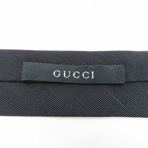 実際に弊社で買取させて頂いたGUCCI/グッチ シルク100%ネクタイ ブラックの画像 3枚目