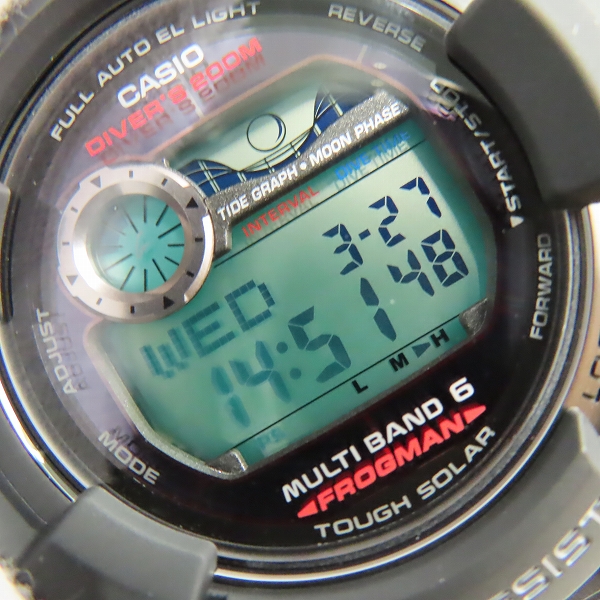 実際に弊社で買取させて頂いたG-SHOCK/Gショック FROGMAN/フロッグマン Master of G/マスターオブG ソーラー電波時計/ウォッチ GWF-1000-1JFの画像 4枚目