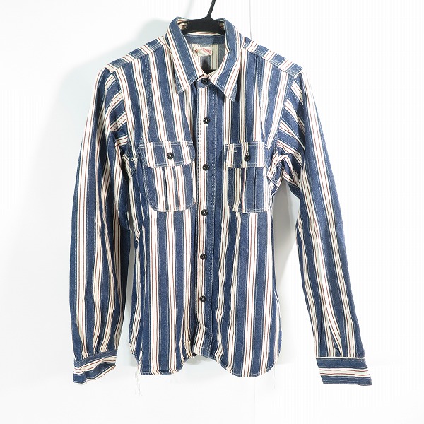 実際に弊社で買取させて頂いたTHE REAL McCOYS/リアルマッコイズ THE DOUBLE DIAMOND ストライプ柄 ワークシャツ LOT.418/14