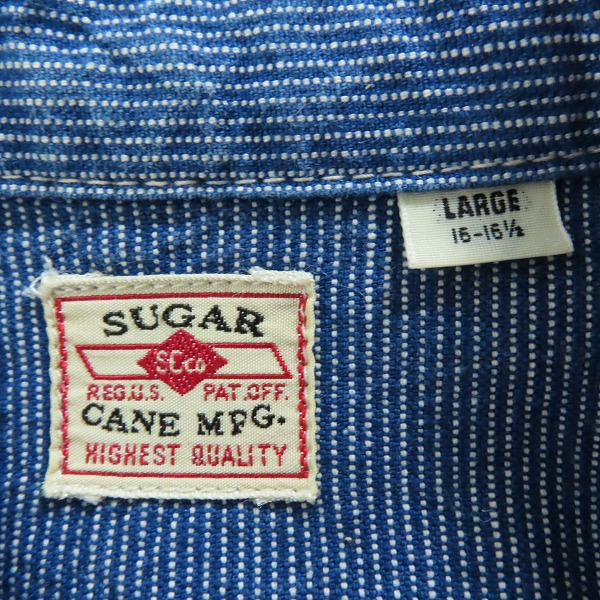 実際に弊社で買取させて頂いたSUGARCANE/シュガーケーン ワークシャツ ストライプ SC25120/Lの画像 2枚目