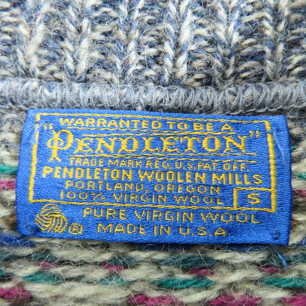 実際に弊社で買取させて頂いたPENDLETON/ペンドルトン クルーネック ニット 総柄/Sの画像 2枚目