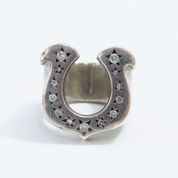 実際に弊社で買取させて頂いたTENDERLOIN/テンダーロイン ホースシューリング SV925 w/ダイヤ 12-14.5号の画像 1枚目