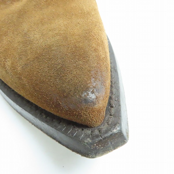 実際に弊社で買取させて頂いたSAINT LAURENT PARIS/サンローラン フリンジ サイドジップ スエード ヒールブーツ 579491/39.5の画像 6枚目