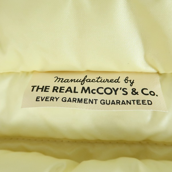 実際に弊社で買取させて頂いたTHE REAL McCOY'S/ザリアルマッコイズ フライトジャケット 中綿ジャケット クリーム/Lの画像 3枚目