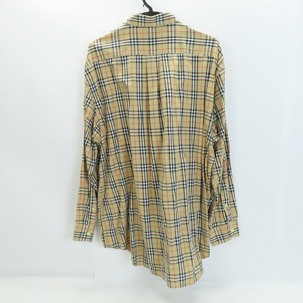 実際に弊社で買取させて頂いたBURBERRYS/バーバリーズ ホース刺繍 コットン ノバチェックシャツ/XLの画像 1枚目