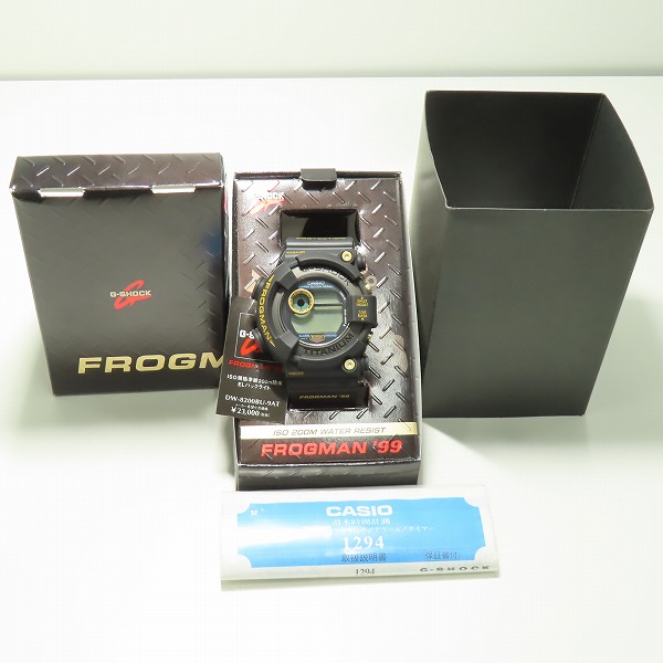 実際に弊社で買取させて頂いたG-SHOCK/Gショック FROGMAN/フロッグマン '99 黒金蛙 DW-8200BU-9AT【動作未確認】の画像 8枚目