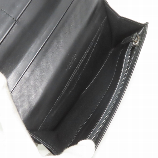 実際に弊社で買取させて頂いたBOTTEGA VENETA/ボッテガヴェネタ イントレチャート ブラック 二つ折り長財布の画像 3枚目