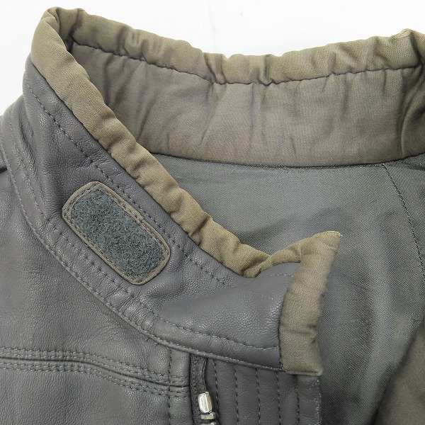 実際に弊社で買取させて頂いたRICK OWENS/リックオウエンス pilot leather jacket/パイロットレザージャケット ニット切替シングルライダース RU6765/Sの画像 5枚目