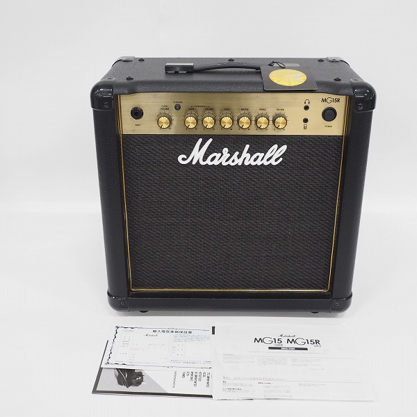 実際に弊社で買取させて頂いたMarahall/マーシャル MG15GR GOLD ギター用 コンボアンプ【動作確認済】