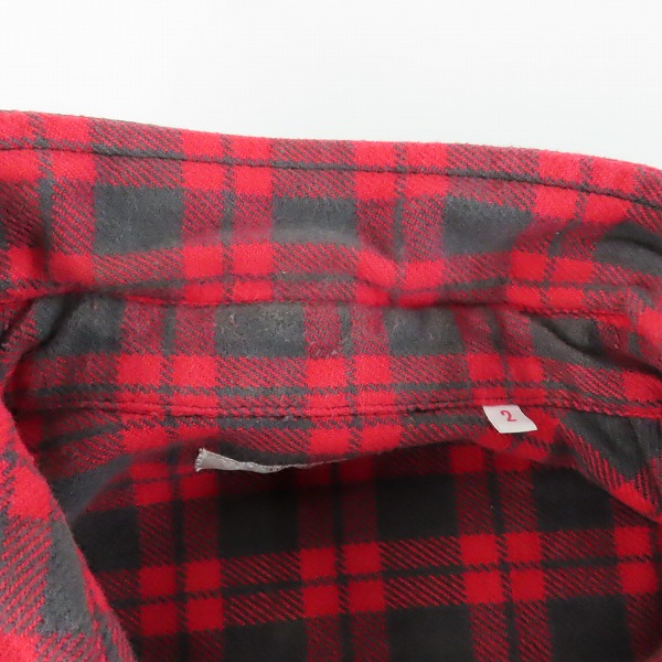 実際に弊社で買取させて頂いたHOLLYWOOD RANCH MARKET/ハリウッドランチマーケット スプリングネルチェック ロングスリーブワークシャツ ST2140/2の画像 4枚目