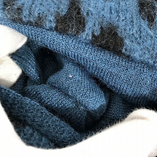 実際に弊社で買取させて頂いたWACKO MARIA/ワコマリア GUILTY PARTIES レオパード/ヒョウ柄 モヘア/ナイロン/ウール カーディガン ブルー系/Mの画像 6枚目