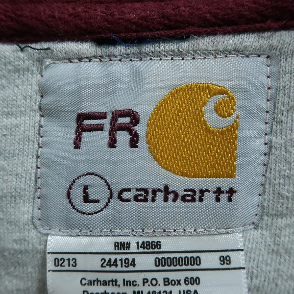 実際に弊社で買取させて頂いたCARHARTT/カーハート FR ハーフジップ デニムポケット付き スウェット/Lの画像 2枚目