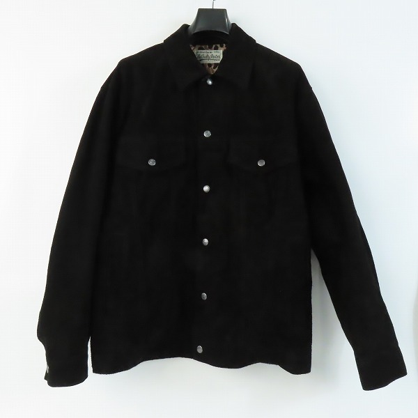 実際に弊社で買取させて頂いた【JPタグ】WACKO MARIA/ワコマリア GUILTY PARTIES FUCK 牛革 スエードレザー 裏レオパード ジャケット ブラック M