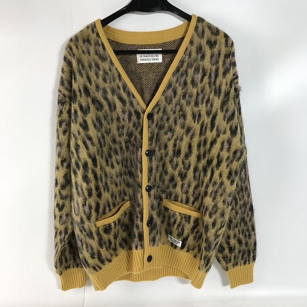 実際に弊社で買取させて頂いたWACKO MARIA/ワコマリア GUILTY PARTIES レオバード/ヒョウ柄 モヘア/ナイロン/ウール カーディガン マスタード系/M