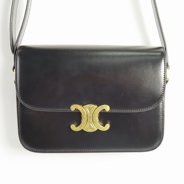 実際に弊社で買取させて頂いたCELINE/セリーヌ TRIOMPHE トリオンフ ミディアム ショルダー バッグ ブラック