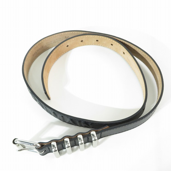 実際に弊社で買取させて頂いたBALMAIN/バルマン エンボス加工ロゴ レザーベルト/16の画像 8枚目