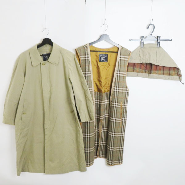 実際に弊社で買取させて頂いたBURBERRYS/バーバリーズ トレンチコート ライナー/フード 3点セット