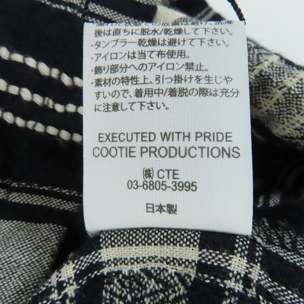 実際に弊社で買取させて頂いたCOOTIE/クーティー Jacquard Check L/S Shirt ジャガードチェックロングスリーブシャツ Mの画像 4枚目