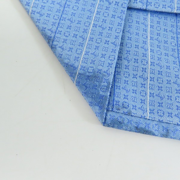 実際に弊社で買取させて頂いたLOUIS VUITTON/ルイ・ヴィトン モノグラム ネクタイ/シルク100％ ネクタイ ブルー MR0261 の画像 7枚目