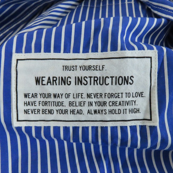 実際に弊社で買取させて頂いたMaison MIHARA YASUHIRO/ミハラヤスヒロ 22SS ダブル レイヤード ストライプ シャツ/ドッキング ジャケット A08SH078/46の画像 3枚目