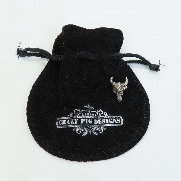 実際に弊社で買取させて頂いたCRAZY PIG/クレイジーピッグ COW SKULL STUD EARRING ピアスの画像 6枚目