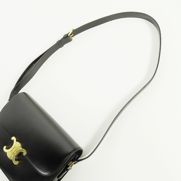実際に弊社で買取させて頂いたCELINE/セリーヌ TRIOMPHE トリオンフ ミディアム ショルダー バッグ ブラックの画像 3枚目