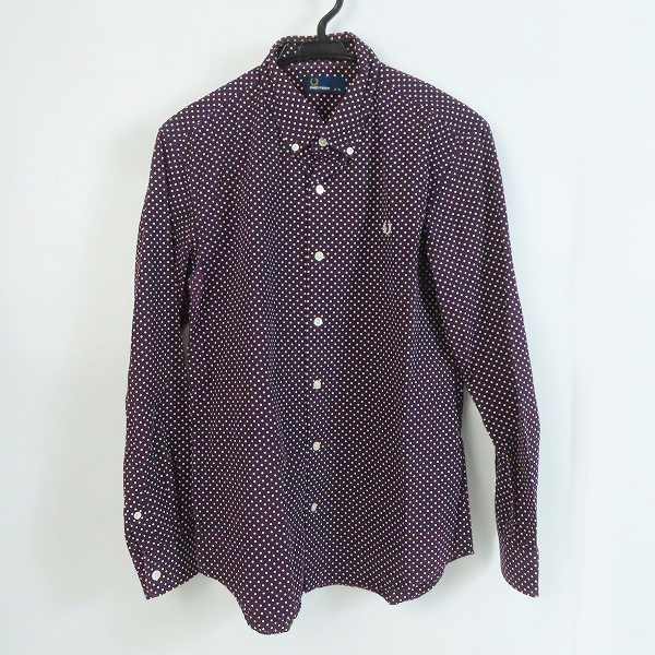 実際に弊社で買取させて頂いたFRED PERRY/フレッドペリー Polka Dot Print L/S Shirt JAPAN LIMITED/ポルカドットプリント 長袖シャツ F4359/M