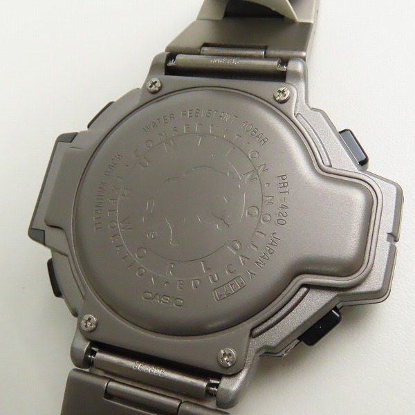 実際に弊社で買取させて頂いた(1)CASIO/カシオ PROTREK/プロトレック HUNTING WORLD PRT-420/PR420-HW1【動作未確認】の画像 4枚目