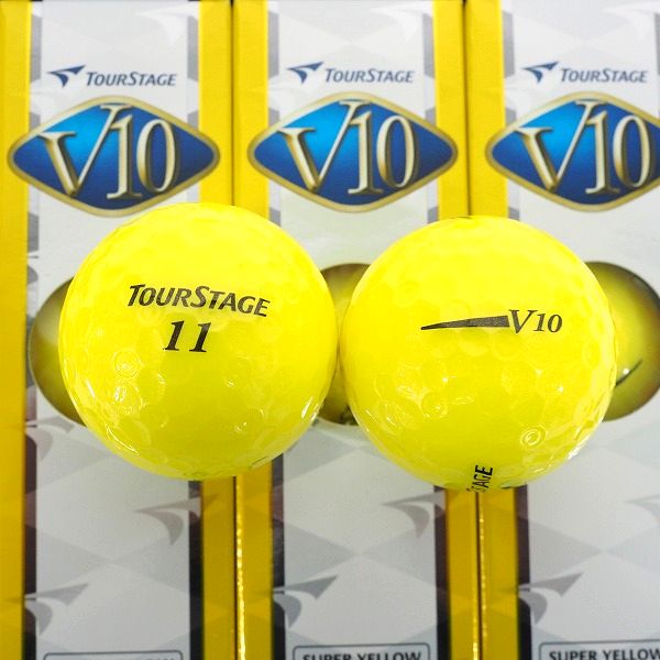 実際に弊社で買取させて頂いた【未使用】BRIDGESTONE/ブリヂストン TOUR STAGE/ツアーステージ V10 ゴルフボール SUPER YELLOW/イエロー 1ダースの画像 1枚目