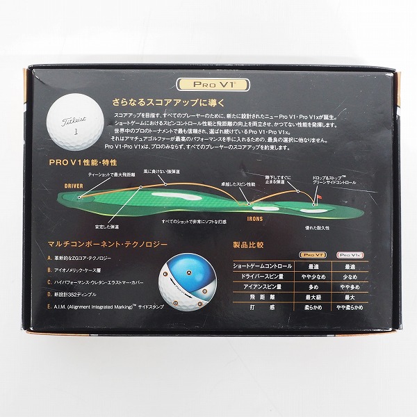 実際に弊社で買取させて頂いた【未使用/オウンネーム】Titleist/タイトリスト PRO V1 ゴルフボール ホワイト 1ダース の画像 4枚目