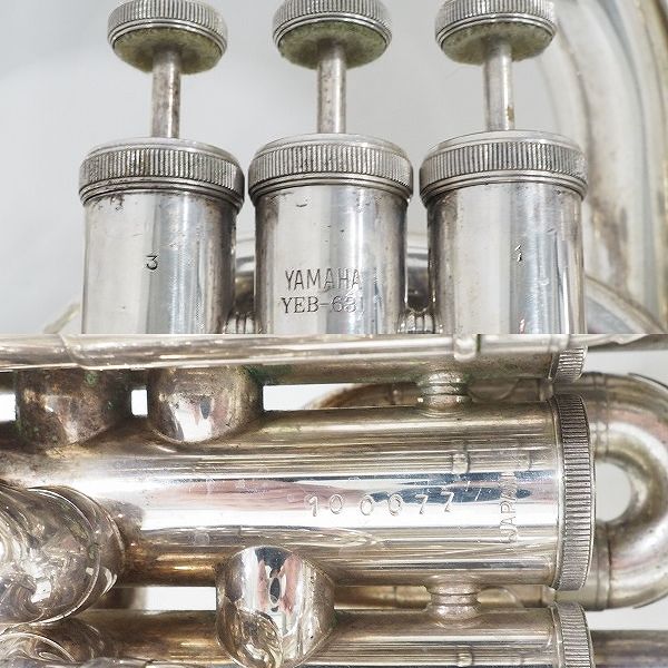 実際に弊社で買取させて頂いた★【ジャンク】YAMAHA/ヤマハ YEB-631S チューバ 銀メッキ仕上げ ハードケース付の画像 5枚目