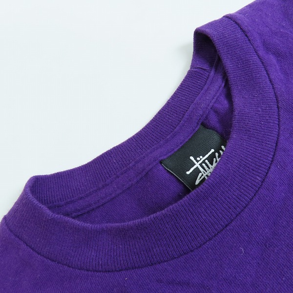 実際に弊社で買取させて頂いたSTUSSY/ステューシー Tシャツ  半袖シャツ センターロゴプリント パープル Mの画像 4枚目