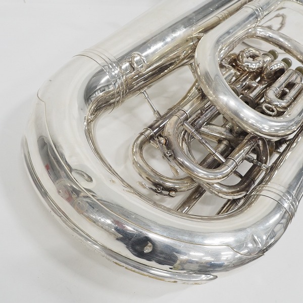 実際に弊社で買取させて頂いた★【ジャンク】YAMAHA/ヤマハ YEB-631S チューバ 銀メッキ仕上げ ハードケース付の画像 6枚目