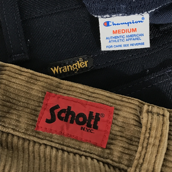実際に弊社で買取させて頂いた【おまとめ】Wrangler/ラングラー Schott/ショット Champion/チャンピオン 他 パンツ/ショーツ/ボトムス