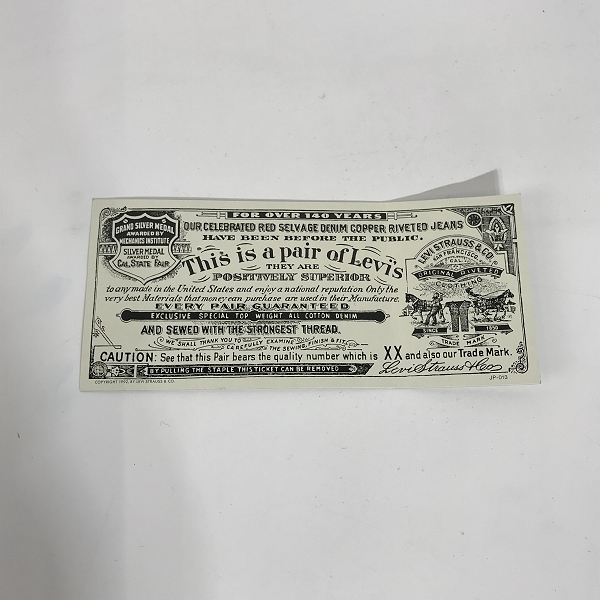 実際に弊社で買取させて頂いた【未使用】Levi’s/リーバイス 502 刻印J22 60s復刻 1997年製 TALONジップ 日本製 デニムパンツ ジーンズ W30 L36の画像 9枚目