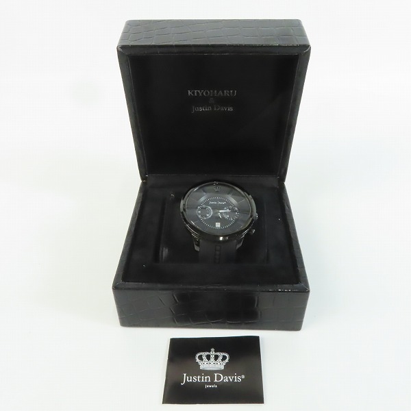 実際に弊社で買取させて頂いたJustin Davis×清春/ジャスティンデイビス×キヨハル コラボ クロノグラフ ラバーバンド 腕時計【動作未確認】 の画像 6枚目