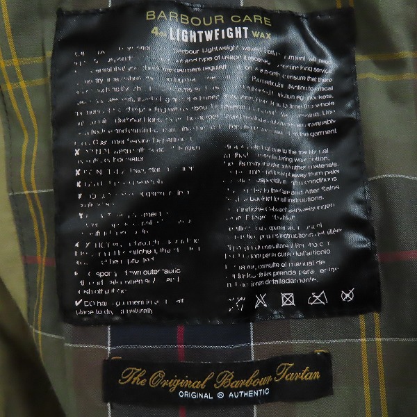 実際に弊社で買取させて頂いたBarbour/バブアー LIGHTWEIGHT/ライトウェイト HARRIER オイルドジャケット/コート MWX1352OL91/Mの画像 3枚目