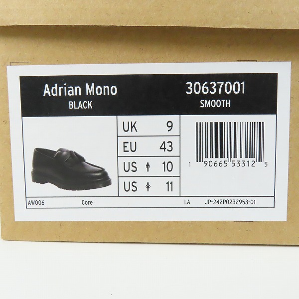 実際に弊社で買取させて頂いたDr.Martens/ドクターマーチン ブラック ADRIAN MONO タッセル ローファー シューズ 30637001/UK9の画像 8枚目