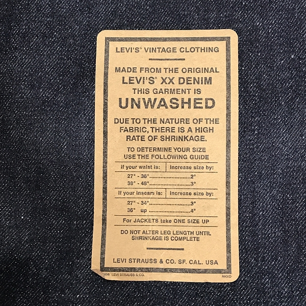 実際に弊社で買取させて頂いた【未使用】Levi’s/リーバイス 201XX 刻印555 バレンシア工場 BIGE ビッグE 1998年製 デニムパンツ ジーンズ W33 L36の画像 5枚目