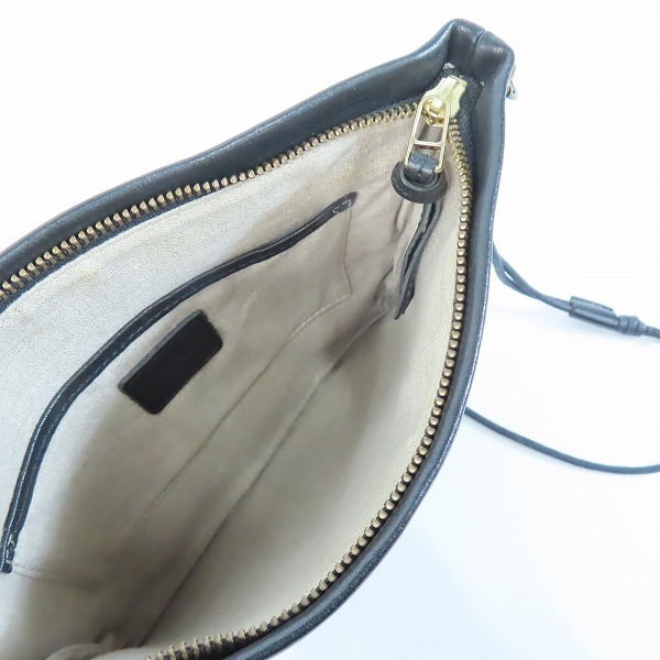 実際に弊社で買取させて頂いたSLOW by BEAMS/スロウ バイ ビームス レザー ショルダーポーチ ブラックの画像 4枚目